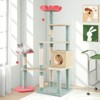 Costway 61” Tall Cat Tree Multi-Level Aesthetic Floral Kitten Tower Indoor Cat Climbing Stand Activity Center - 3 of 4