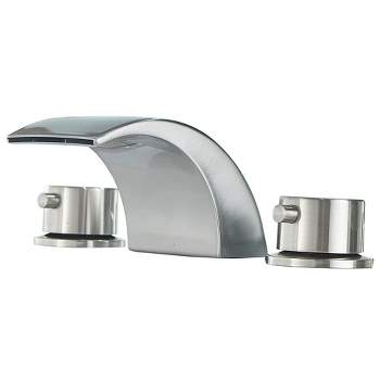 BWE 8 in. Widespread 2-Handle Bathroom Faucet With Led Light in Brushed Nickel
