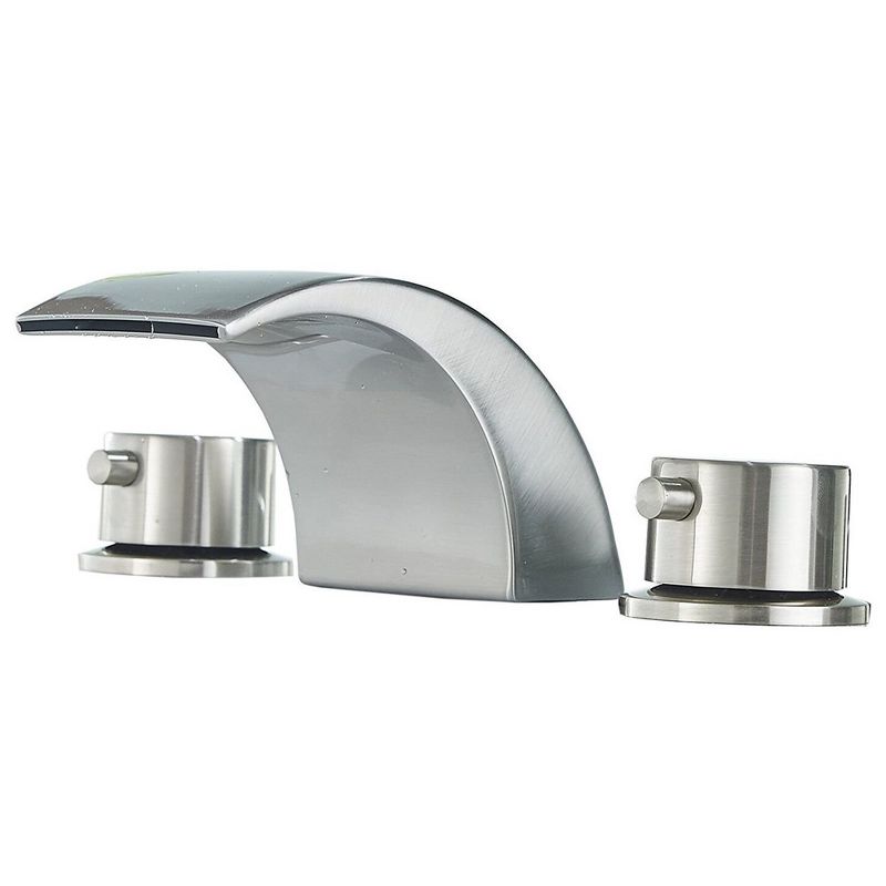 BWE 8 in. Widespread 2-Handle Bathroom Faucet With Led Light in Brushed Nickel, 1 of 8