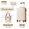 Syemin Bag and Luggage Sets Hardshell Luggage Sets 3 Piece Carry-on Suitcases with Wheels Durable Travel Luggage, Beige, 13.8"*21.5"*8.3" - 2 of 4