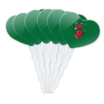 Mississippi Valley State University Primary Logo Heart Love Cupcake Picks Toppers Decoration Set of 6