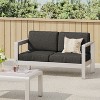 GDFStudio Alec Outdoor Modern Aluminum Loveseat with Cushions - 2 of 4