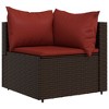 VidaXL 2 Piece Patio Lounge Set with Cushions Poly Rattan Gray - 4 of 4