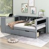 NicBex Full Size Daybed Modern Wooden Bed Frame with 2 Drawers, 5 Shelves, Upholstered Headboard and Ports for Bedroom, No Box Spring Required - 2 of 4