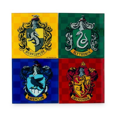 Black & White Harry Potter Hogwarts Crest Coasters Pack Of 4 