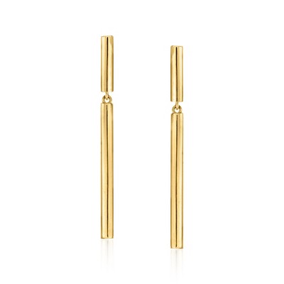 Ross-Simons 10kt Yellow Gold Linear Bar Drop Earrings
