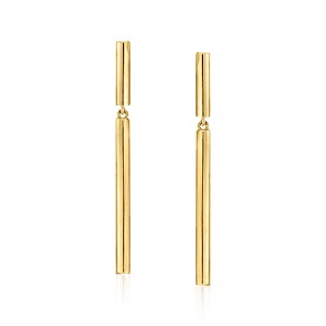 Ross-Simons 10kt Yellow Gold Linear Bar Drop Earrings - 1 of 3