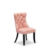 East West Furniture DAP2F23 Dallas Parson Kitchen Chairs - Button Tufted Nailhead Trim Beige Red faux Leather  Dining Chairs, Set of 2, linen white - 4 of 4