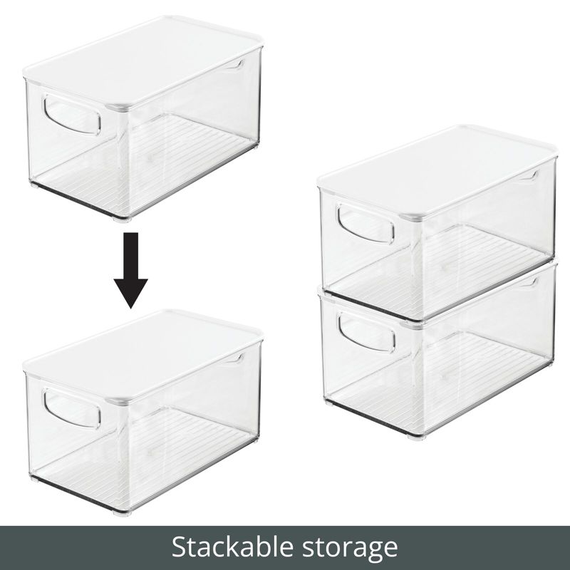 mDesign Plastic Deep Kitchen Storage Bin Box, Lid/Handles, 5 of 10
