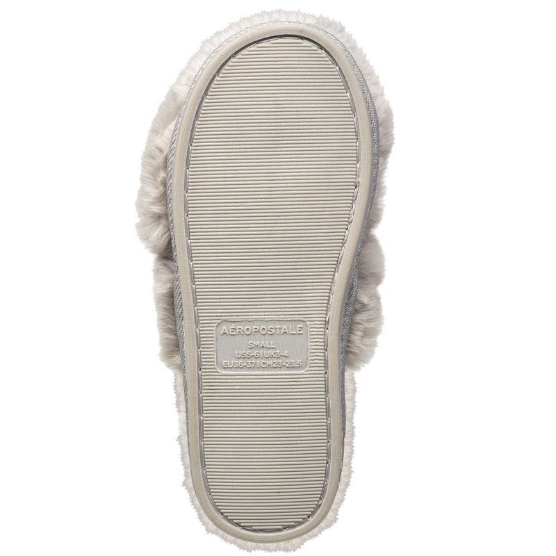 Aeropostale Women's Fuzzy Criss Cross House Slippers with Cushioned Comfort, 5 of 6