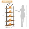 71" Arched Bookshelf 5 Tier Bookcase Open Bookshelf Plant Stand with Metal Frame Freestanding Display Rack Tall Shelving - 2 of 4