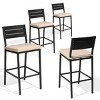 Crestlive Products Outdoor Bar Stools Set of 4 Counter Height Bar Stools with Cushions, Patio Bistro Tall Chairs with Back and Footrest - 2 of 4