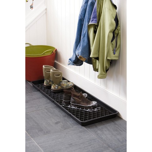 All Weather Boot Tray - Small Water Resistant Plastic Utility Shoe Mat for Indoor and Outdoor Use in All Seasons by Stalwart, Gray