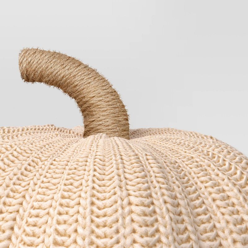 Knit Pumpkin with Jute Stem Novelty Throw Pillow - Threshold™, 5 of 12