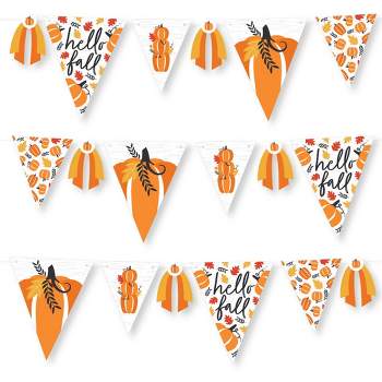 Big Dot of Happiness Fall Pumpkin - DIY Halloween or Thanksgiving Party Pennant Garland Decoration - Triangle Banner - 30 Pieces