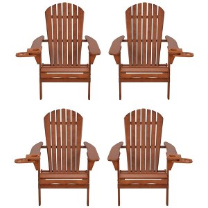 Jiallo Foldable Adirondack Chair with cup holder set of 4 - 1 of 4