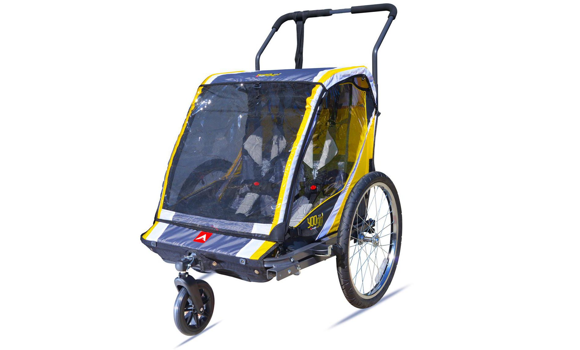 ALLEN Premier Child Bike Trailer & Stroller Yellow 2 Children