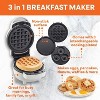 MasterChef 3-in-1 Mini Breakfast Maker- Cooks Eggs, Pancakes, Donuts, Waffles and More! 3 Removable Non-Stick Plates for Easy Cleaning & Storing - 2 of 4