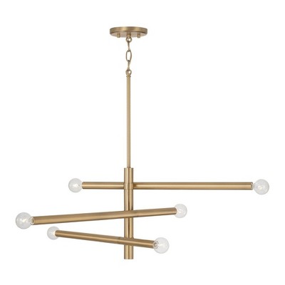 Capital Lighting Zane 6 - Light Chandelier in  Aged Brass