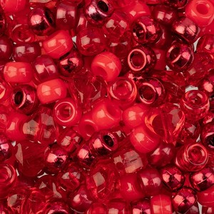 John Bead 6x9mm Red Mix Plastic Pony Beads, 120g - 1 of 4