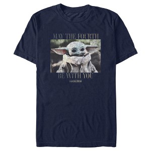 Men's Star Wars: The Mandalorian May the Fourth Grogu Portrait Distressed T-Shirt - 1 of 4