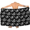 LA LEELA Men's Pareo Beach Sarong Party Wraps One Size Black - 4 of 4