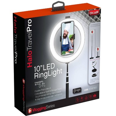 Tzumi Halo Travel Pro 10" LED Ring Light - Black