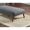 DOMETOUR Blue Grey Polyfiber 1pc Adjustable Chaise Bed Living Room Solid wood Legs Plush Couch - 4 of 4