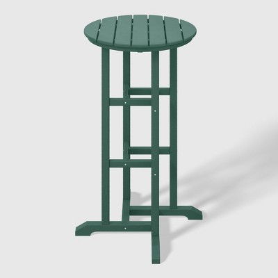 Dark Green HDPE Outdoor Bar Height Bistro Table, 42" Tall