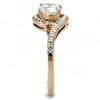 Slickblue Rose Gold Stainless Steel Ring, Clear CZ Engagement, Halo Statement, Women’s, 7mm, Size 5-10 - 4 of 4