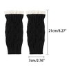INSPIRE CHIC Women's Knit Lacework Wrist Thumb Hole Half Finger Sleeves Gloves for Christmas Windproof 1 Pair - 2 of 4