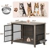 Gikpal Dog Crate Furniture with 2 Adjustable Dog Bowls, Dog Cage Furniture, Dog Kennel Indoor with Lockable Door, Chew-Proof Design, Pet Carrier House - 4 of 4