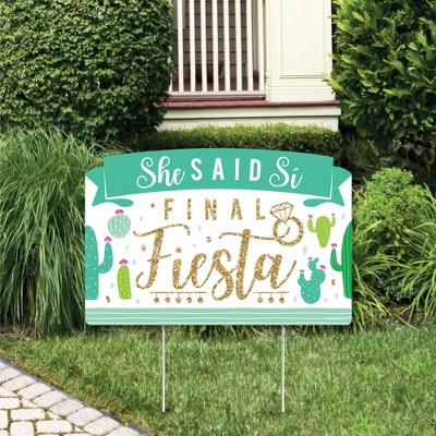 Big Dot of Happiness Final Fiesta - Last Fiesta Bachelorette Party Yard Sign Lawn Decorations - Congrats Party Yardy Sign