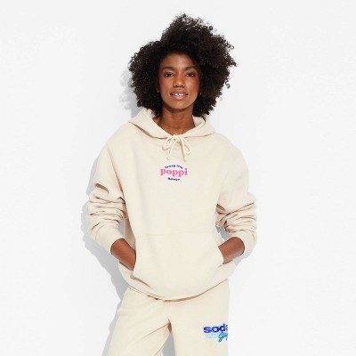 Adult Poppi Stay Juicy Graphic Hoodie Sweatshirt - Beige