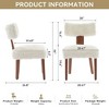 PAGED Linen Dining Chairs Set of 2,Armless Kitchen Chairs with Curved Backrest & Solid Wooden Legs,Dining Room Chairs for Kitchen,Living Room - 3 of 4