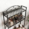 VYNXARIA Industrial Wine Racks, 3-Tier Bar Table with Glass Holder and Storage Shelves - 4 of 4