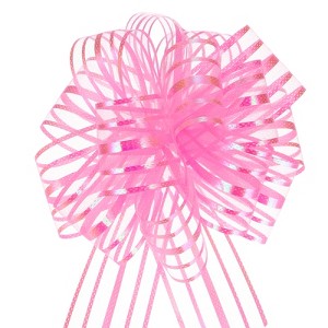 Unique Bargains Christmas Wedding Car Basket Gift Wrapping Big Organza Pull Bow 10 Pcs - 1 of 4