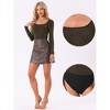 INSPIRE CHIC Women's Metallic Shiny Dots Square Neck Long Sleeve Bodysuits - 2 of 4