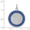 Black Bow Jewelry Sterling Silver Rhodium-Plated Enamel St. Christopher Pendant, 24mm - 4 of 4