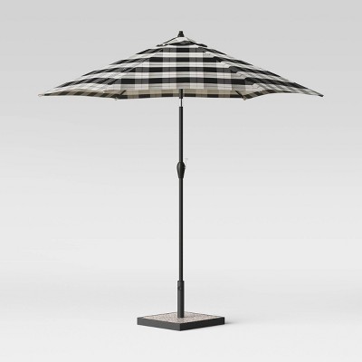 black patio umbrella