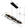 LLHZSY Rustic Aluminum Dimmable Rectangle LED Linear Chandelier Adjustable Kitchen Island Lights - W45.08" - 4 of 4