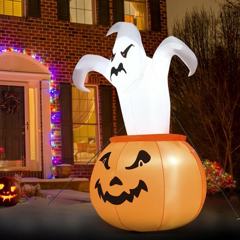 Costway 6 Ft Halloween Blow-up Inflatable Ghost In Pumpkin With Led ...