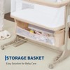 3 in 1 Bedside Sleeper with Baby Co-Sleeper Travel Crib with Detachable Mosquito Net & Storage Basket | Adjustable Height, Wheels Included - 4 of 4