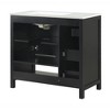 PDTEND 36" Bathroom Vanity Sink Combo, Solid Wood Bathroom Storage Cabinet with 2 Doors and 2 Drawers, Open shelf, MDF - 4 of 4