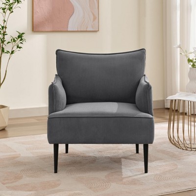 Jojoka Mid Century Accent Chair with Arms, Upholstered Reading Sofa Chair for Living Room and Bedroom, Modern Lounge Chair