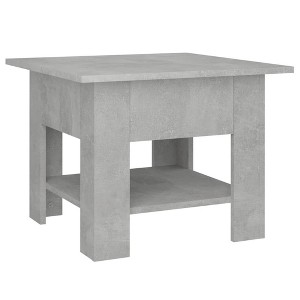 vidaXL Modern Design Coffee Table with Storage Shelf in Concrete Gray - Durable Engineered Wood Construction - Easy to Clean - 21.7"x21.7"x16.5" - 1 of 4
