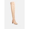 Minkles Patent Pu Long Slim Block Heeled Boots Women - 2 of 4