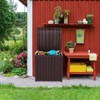 VisioGear 51 Gal Outdoor Garden Plastic Storage Deck Box for Tools Cushions Toys, Brown, 22"*22"*24.5" - 4 of 4