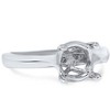 Pompeii3 14K White Gold Cathedral Solitaire Mount Engagement Ring Setting - 2 of 4