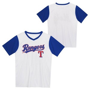 MLB Texas Rangers Boys' Pinstripe Pullover Jersey - 1 of 3